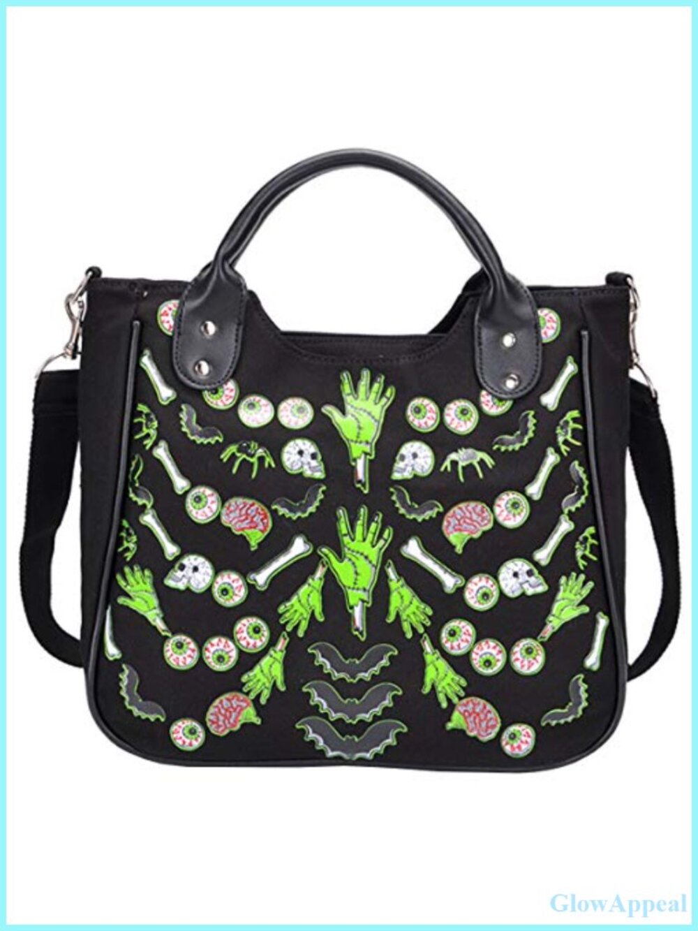Canvas Satchel Handbag Punk Rivet Large Capacity Shoulder Crossbody Tote